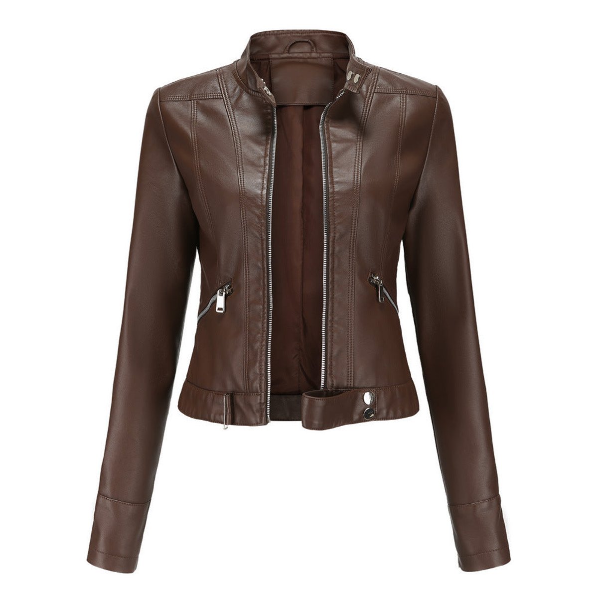 Linnea | Veste Moto à Col Montant Crop