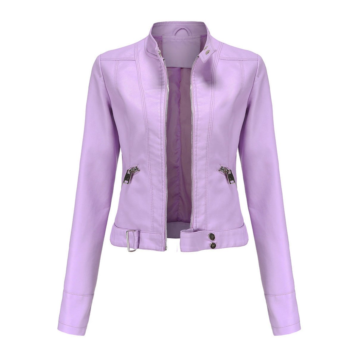 Linnea | Veste Moto à Col Montant Crop
