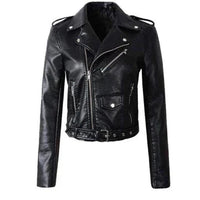 Rachel | Veste Moto Cintrée avec Ceinture