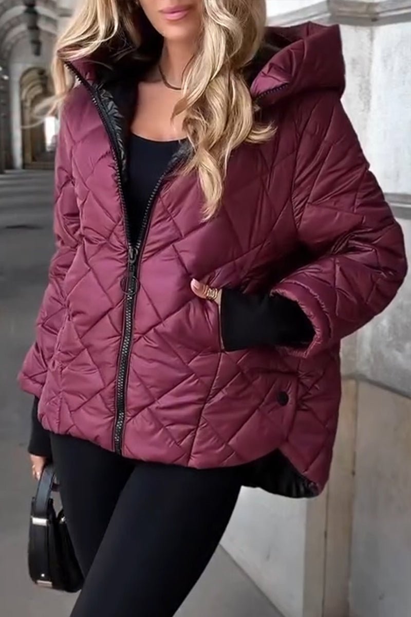 Marina | Veste à Capuche Matelassée avec Fermeture Éclair