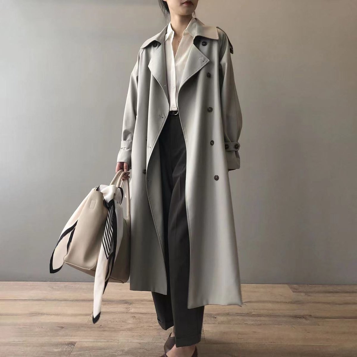Katherine | Manteau long ceinturé à double boutonnage