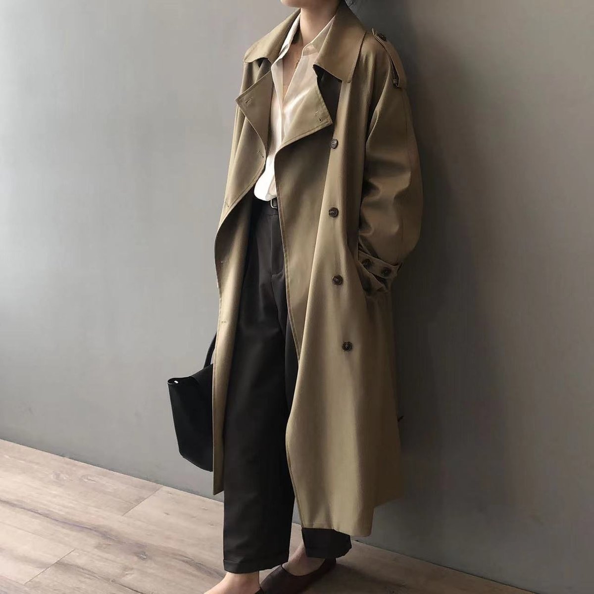 Katherine | Manteau long ceinturé à double boutonnage