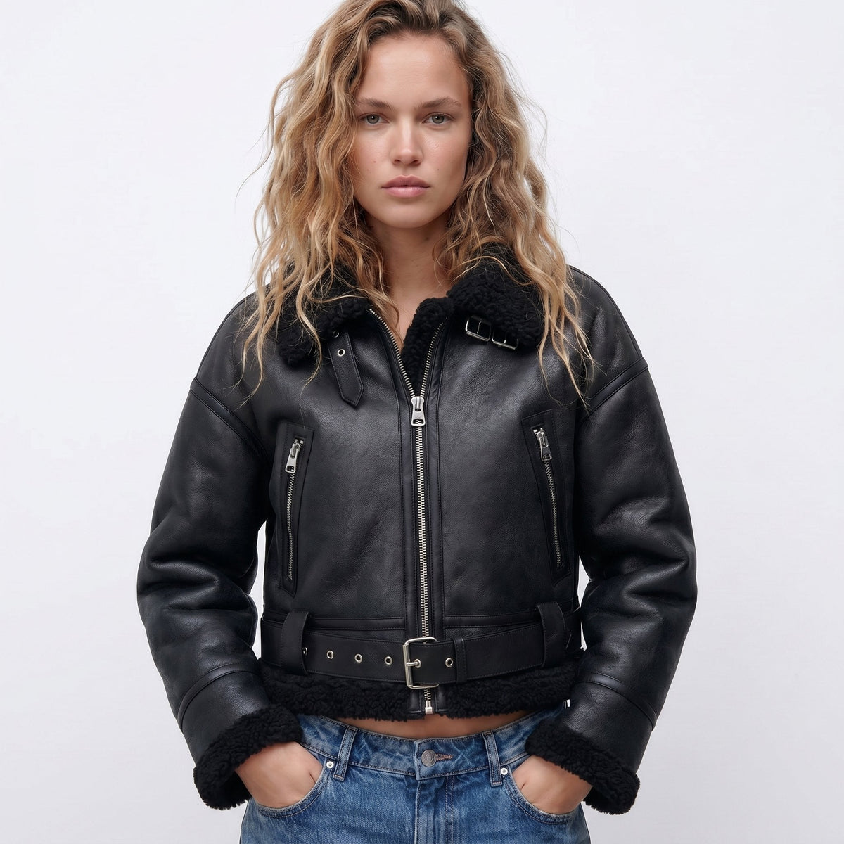 Verena | Veste Bomber Aviateur Croppée