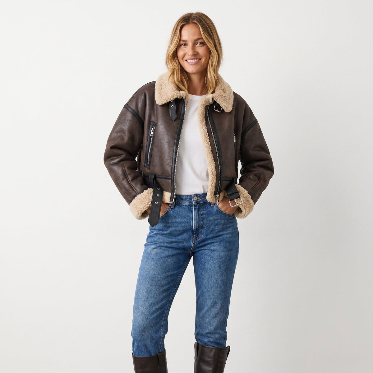Verena | Veste Bomber Aviateur Croppée