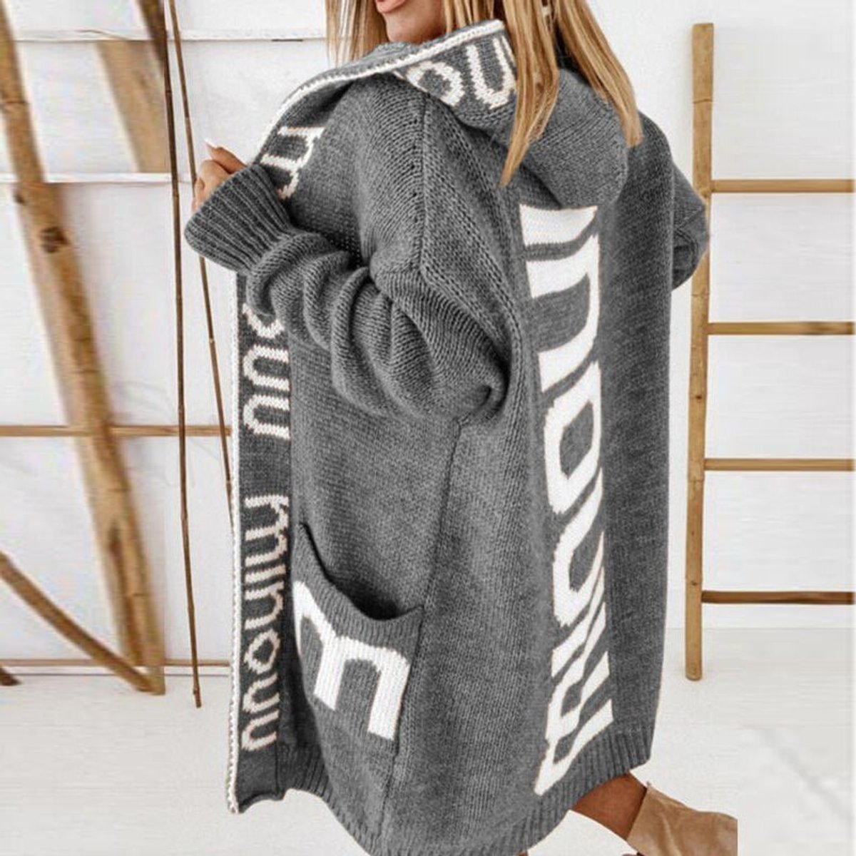 Rosabel | Cardigan Tricot à Capuche Ouvert