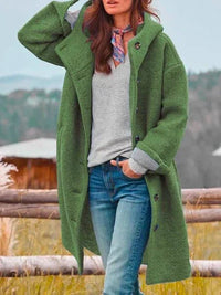 Eleanor | Manteau long à capuche et boutonnage avant