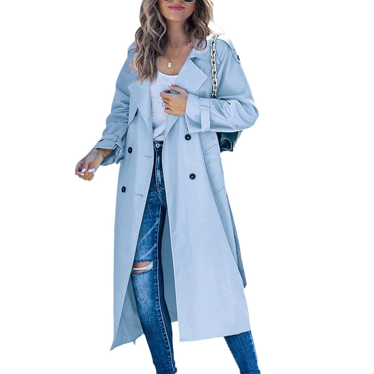 Juliet | Trench-coat long ceinturé à double boutonnage