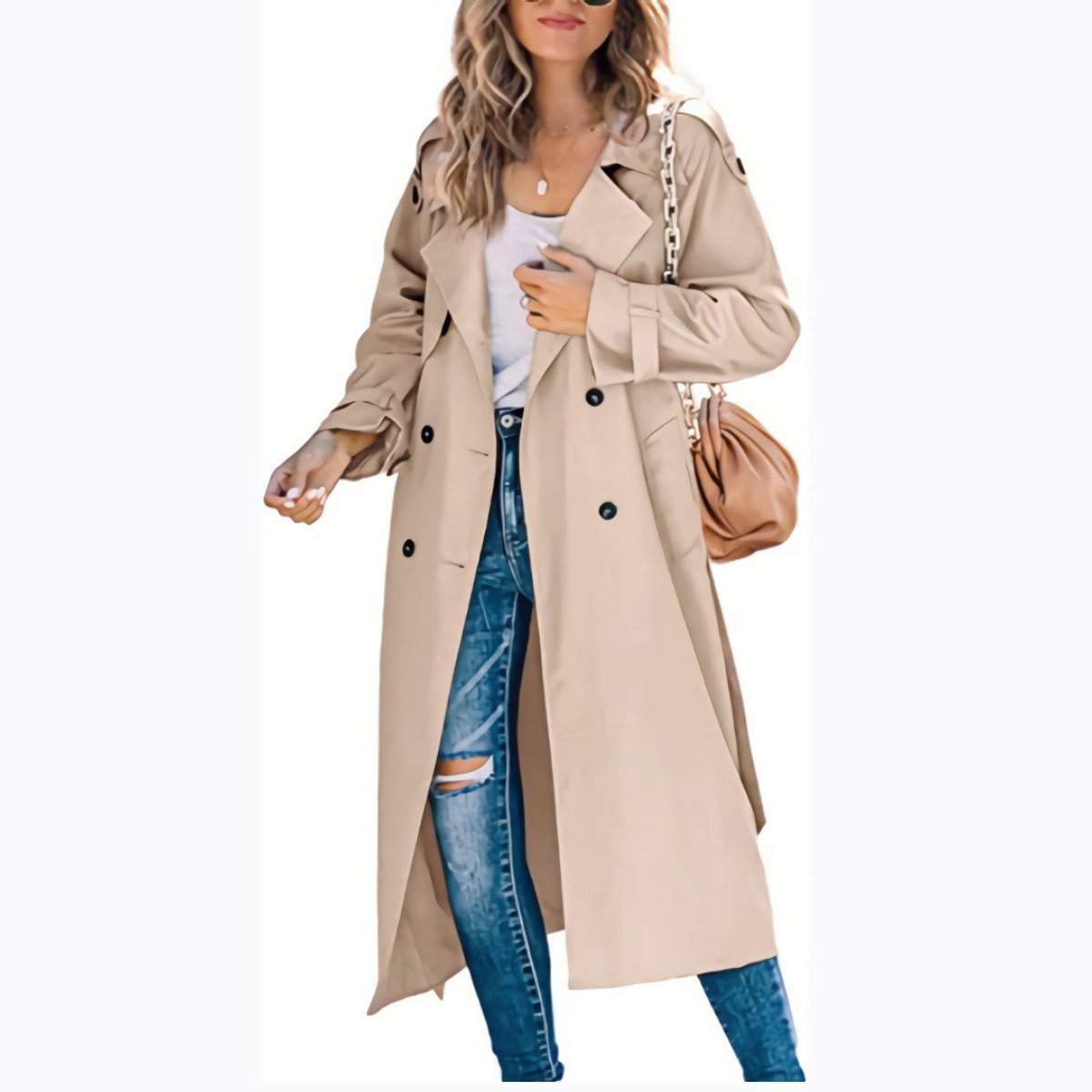 Juliet | Trench-coat long ceinturé à double boutonnage