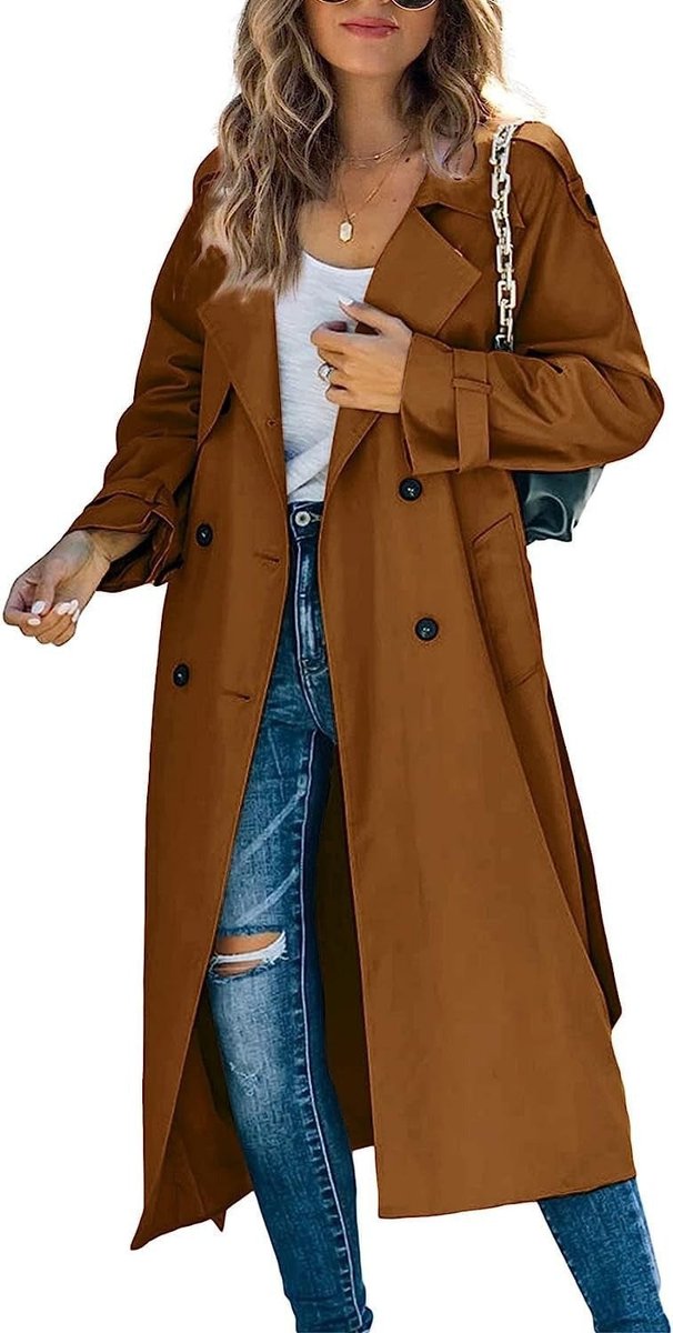 Juliet | Trench-coat long ceinturé à double boutonnage