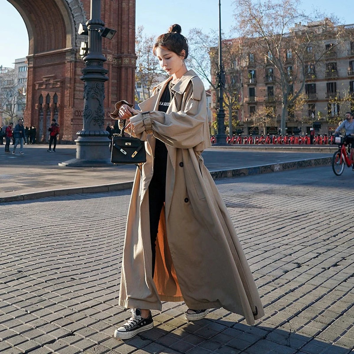 Lena | Trench-coat long oversize à double boutonnage