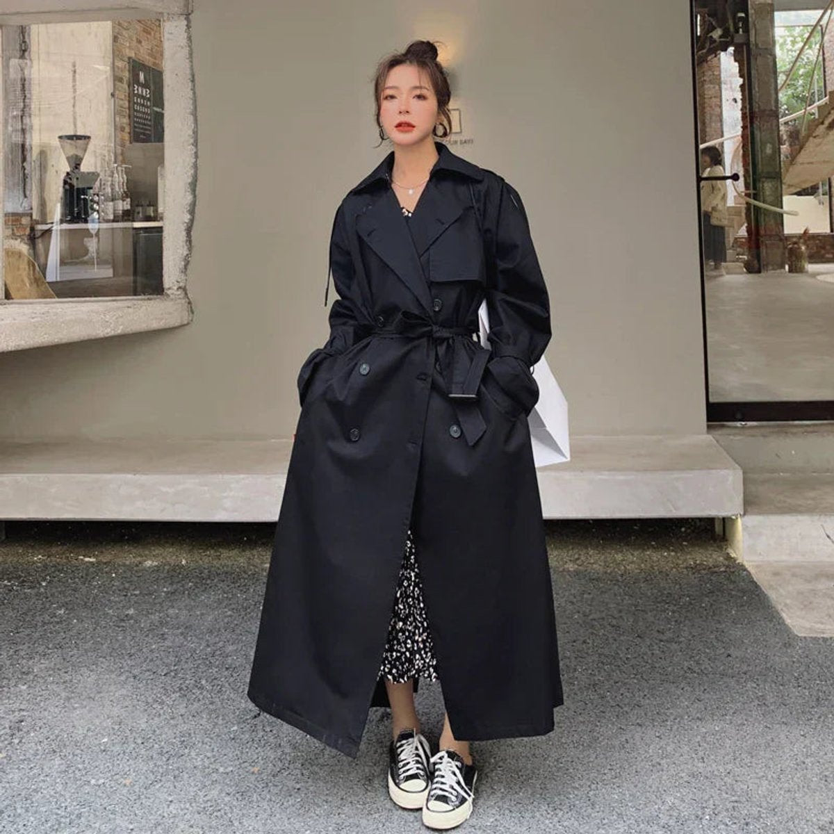 Lena | Trench-coat long oversize à double boutonnage