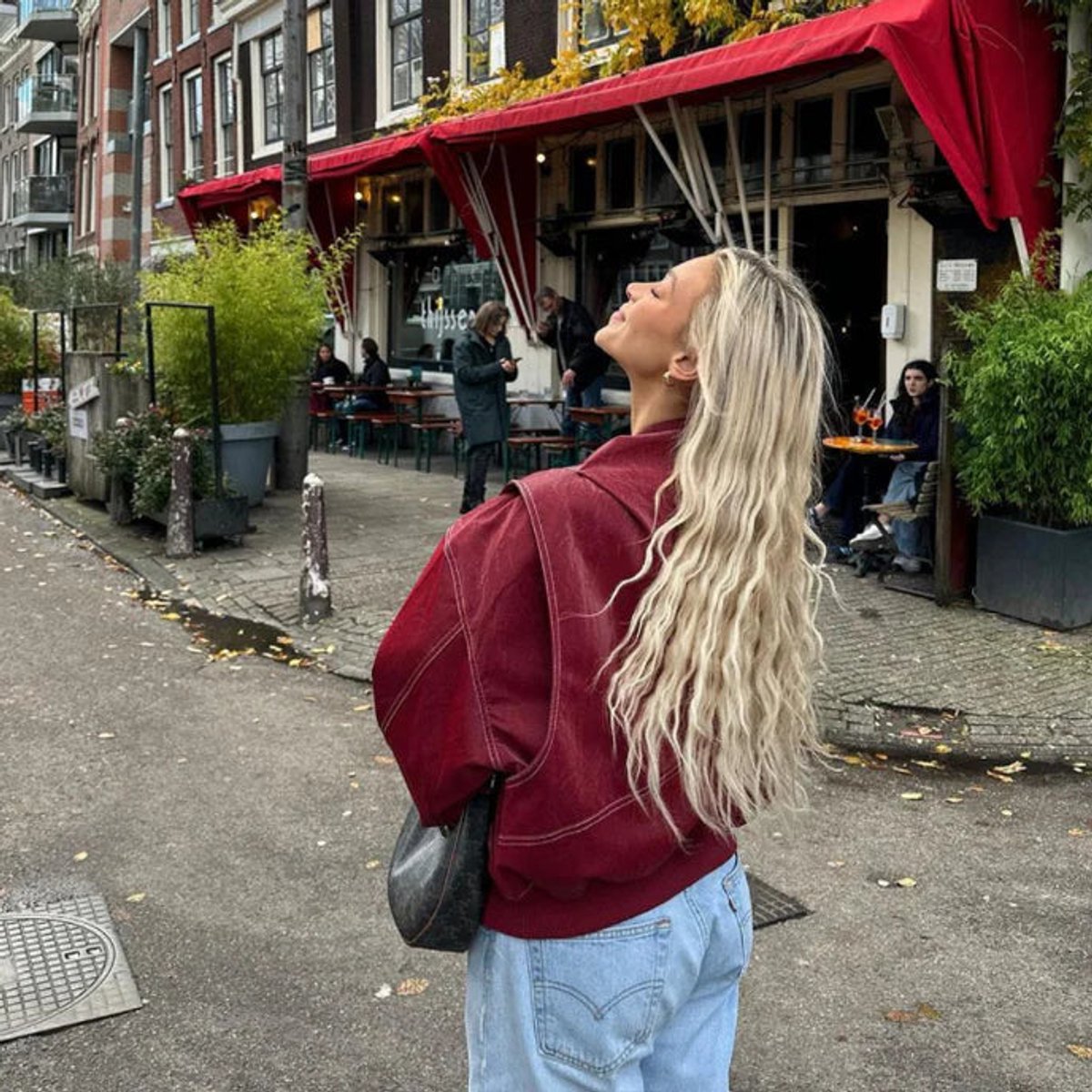 Renée | Veste Bomber Oversize à Coutures Contrastées