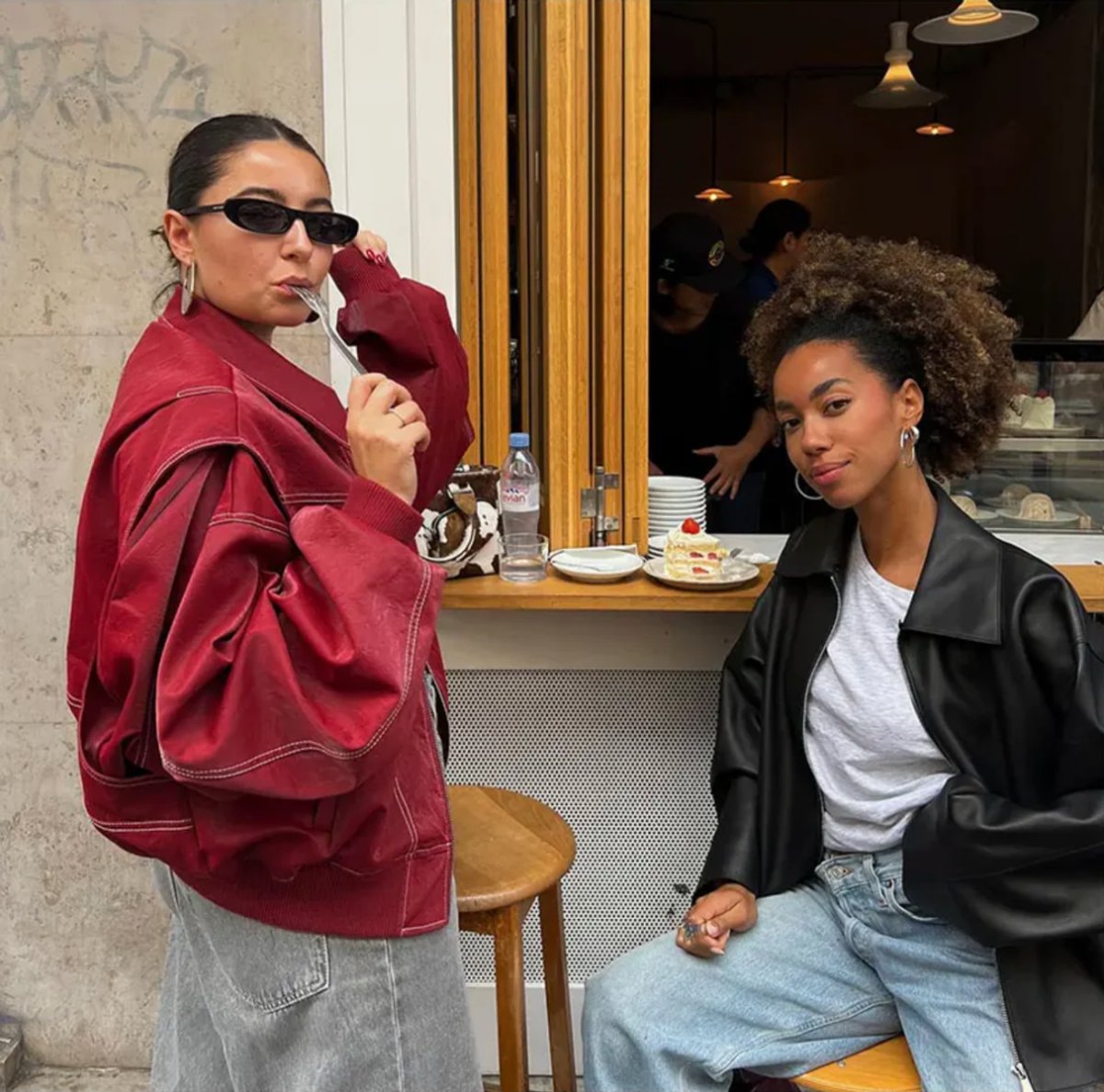 Renée | Veste Bomber Oversize à Coutures Contrastées