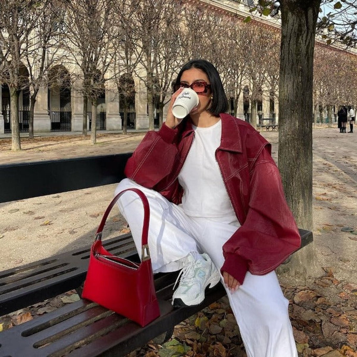 Renée | Veste Bomber Oversize à Coutures Contrastées