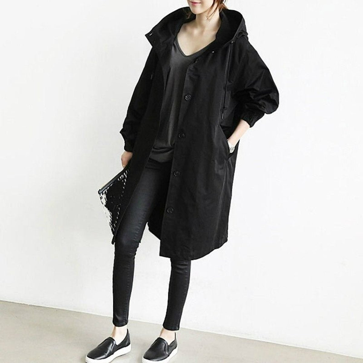 Maisie | Manteau à Capuche Oversize avec Boutons