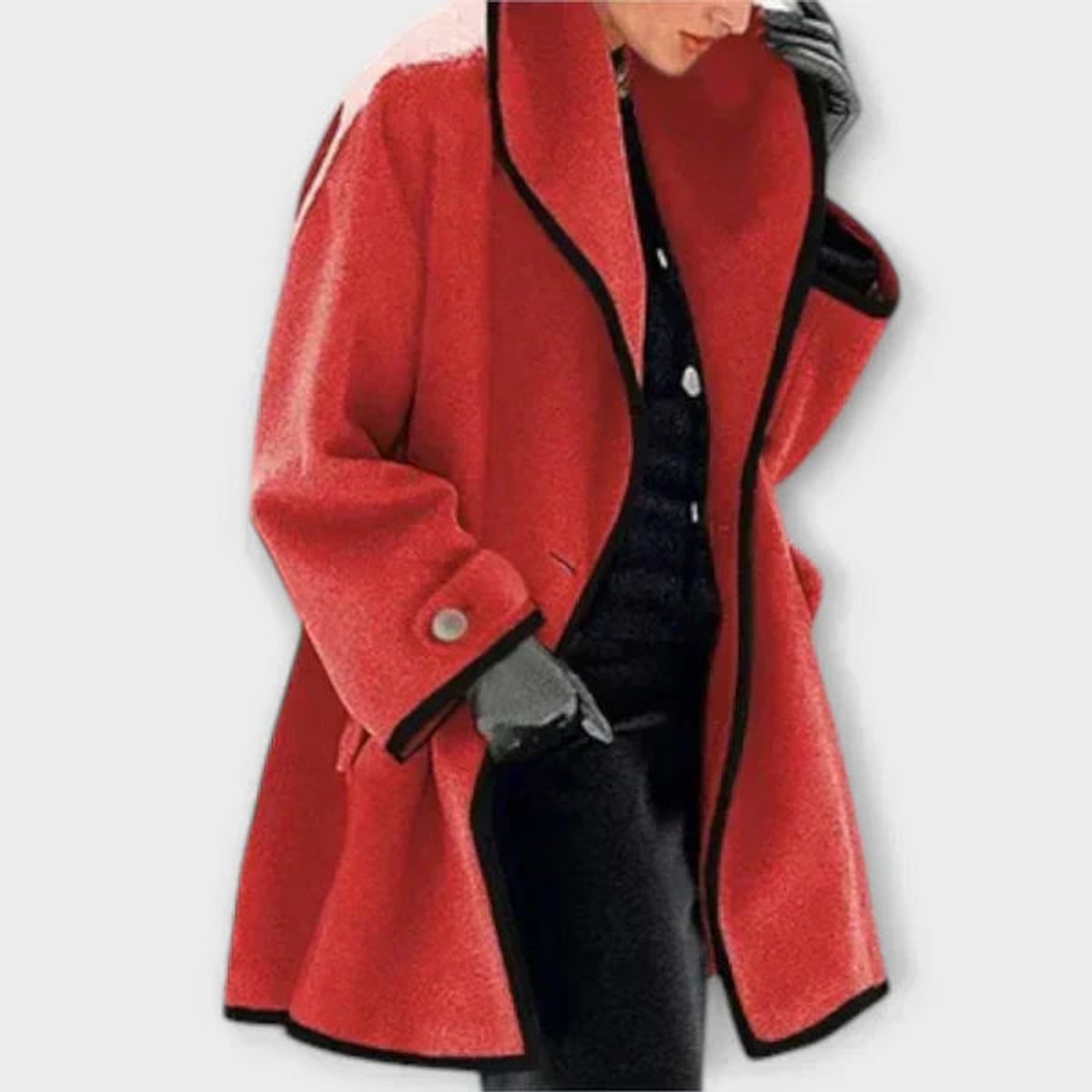Flora | Manteau surdimensionné avec bord contrasté