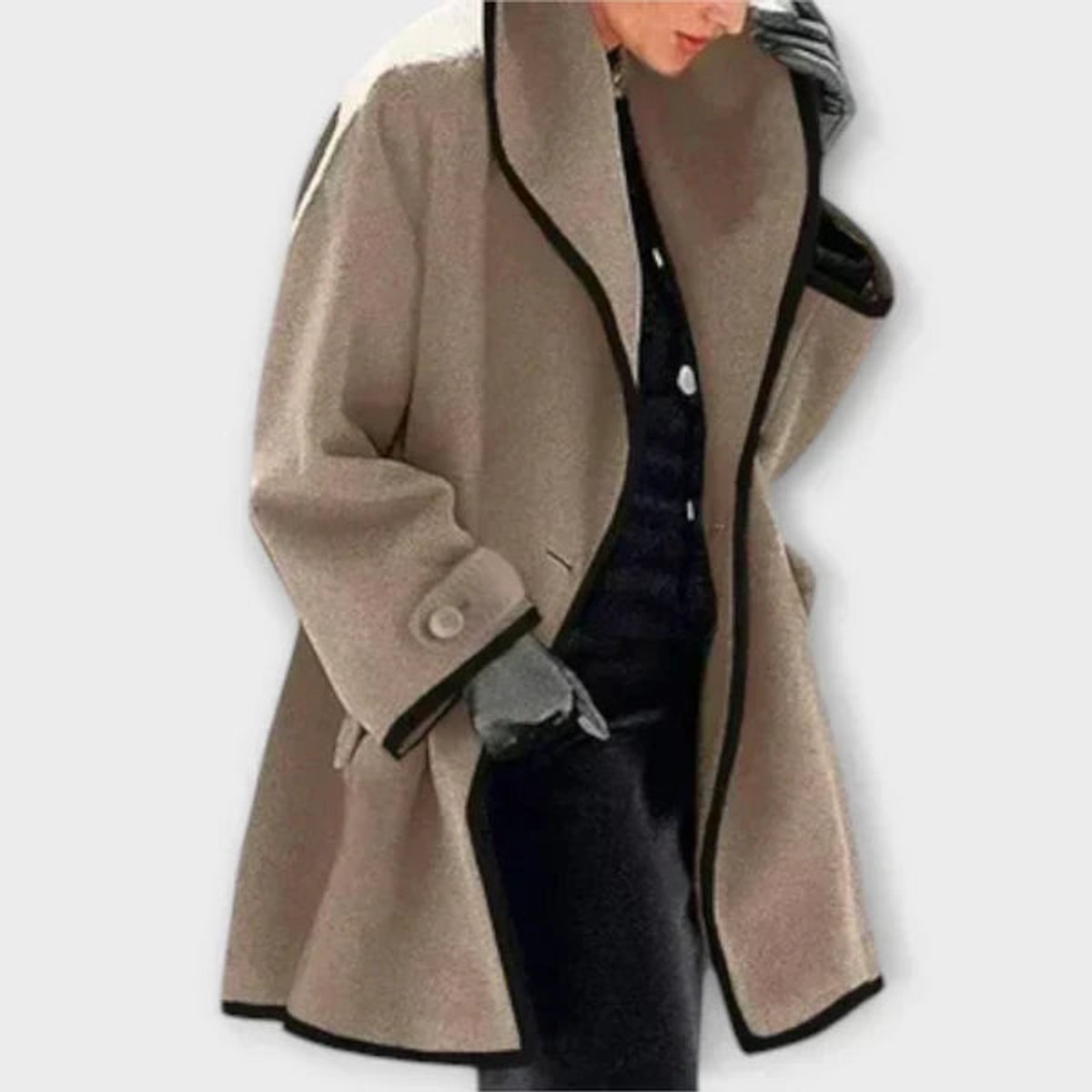 Flora | Manteau surdimensionné avec bord contrasté