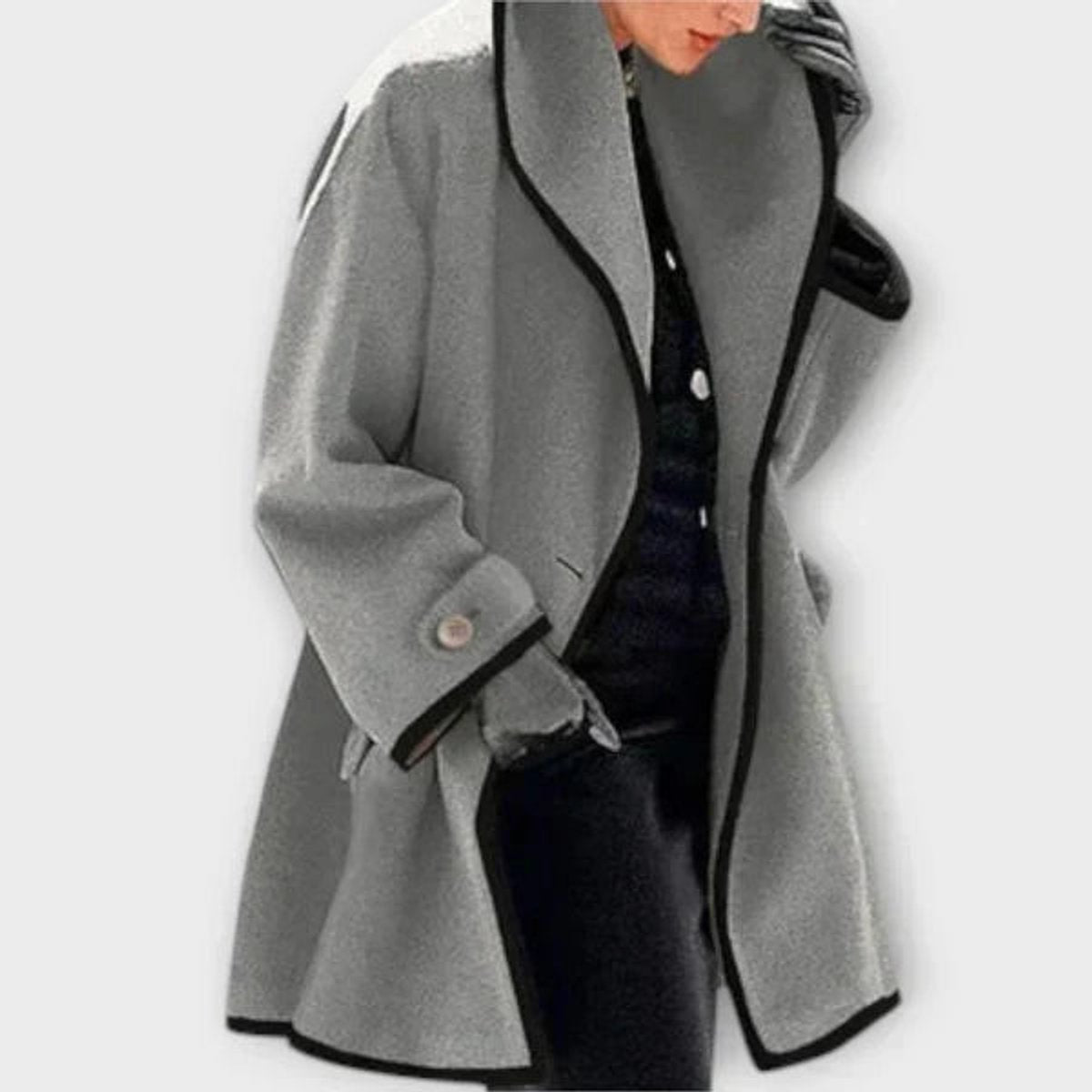 Flora | Manteau surdimensionné avec bord contrasté