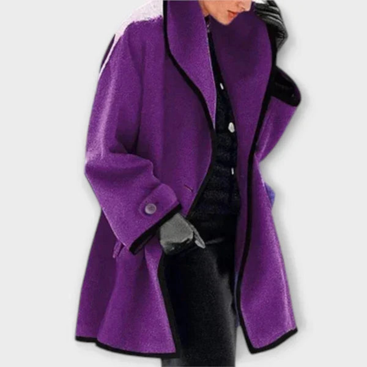 Flora | Manteau surdimensionné avec bord contrasté