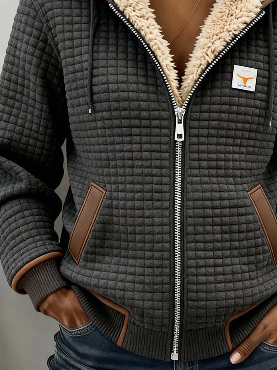 Sandra | Veste à Capuche Matelassée Doublée Sherpa