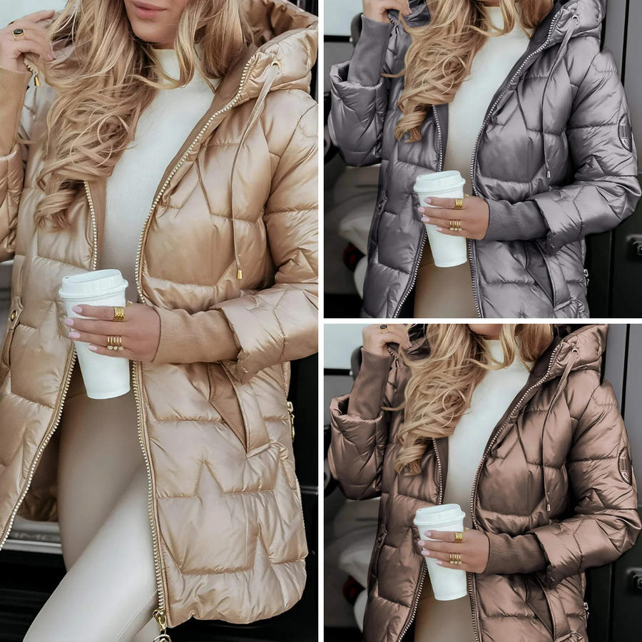 Béatrice — Manteau Matelassé à Capuche